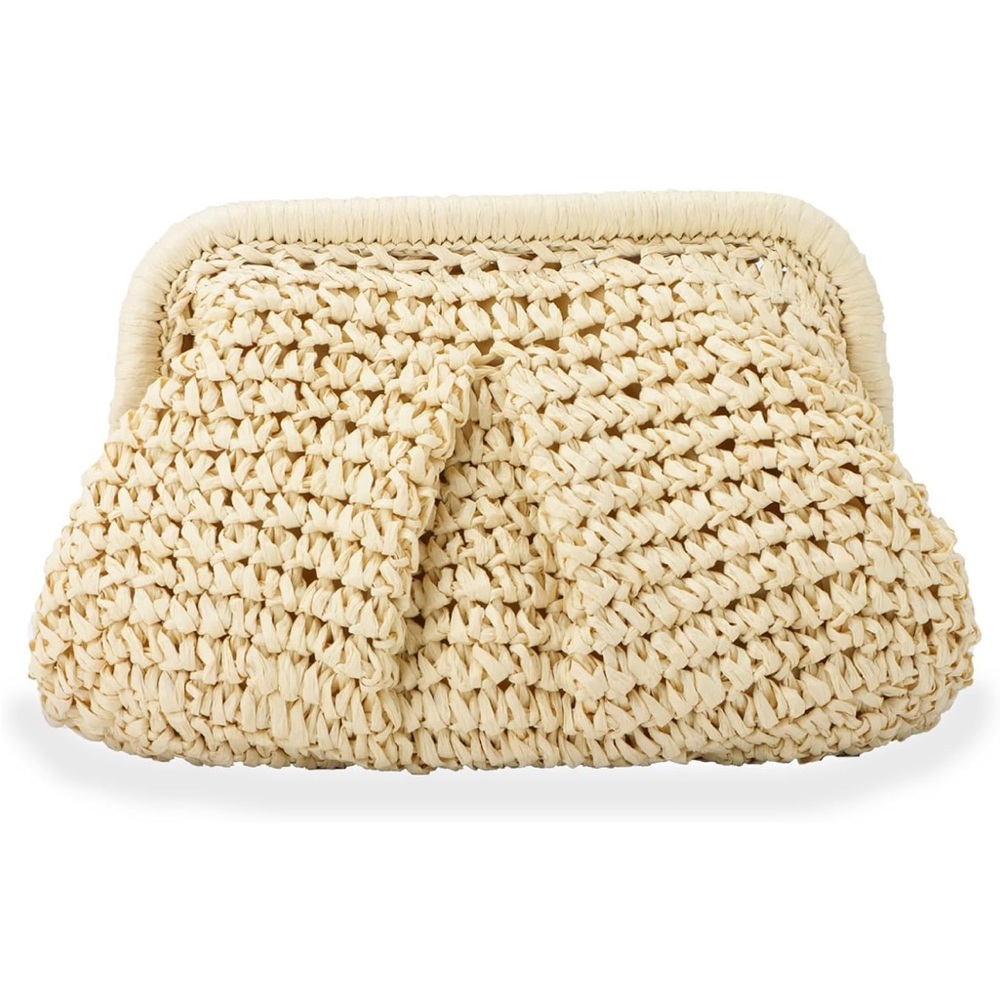 Woven Straw Clutch Purse